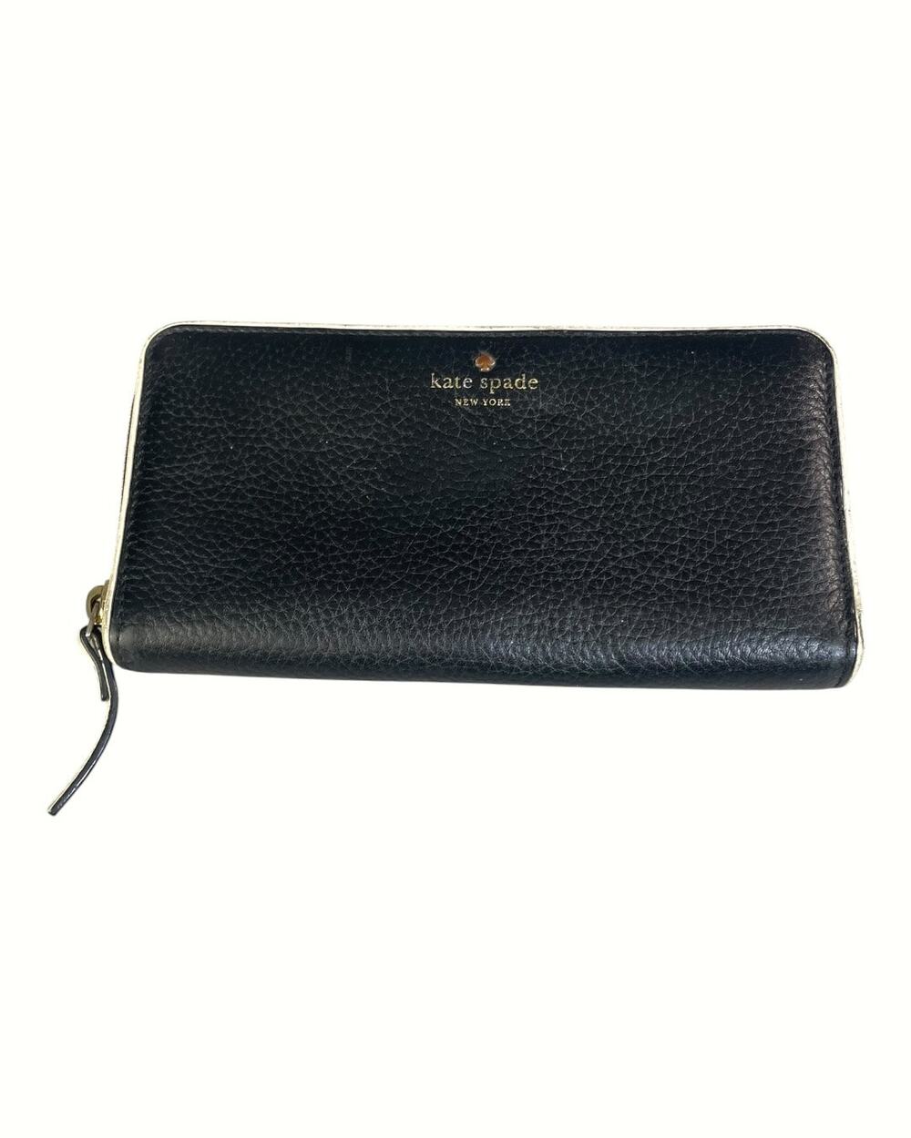 Kate Spade New York Black Leather Zip Around Continental Wallet